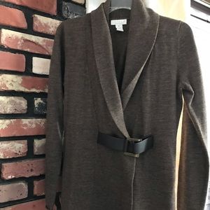 Tweeds Brown Cardigan with Black Belt
